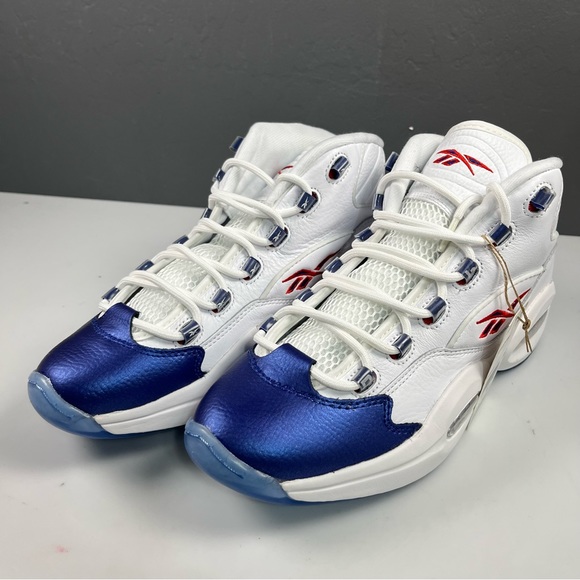 Reebok Question Mid Blue Toe 2022 “Allen Iverson” GX0227 Mens - Picture 3 of 9